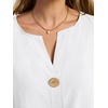 image:imageANRABESS Womens Tops 34 Sleeve V Neck Henley Shirts Dressy Casual Business Work Blouses Summer Fashion for Office DailyWhite