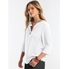 image:imageANRABESS Womens Tops 34 Sleeve V Neck Henley Shirts Dressy Casual Business Work Blouses Summer Fashion for Office DailyWhite