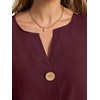 image:imageANRABESS Womens Tops 34 Sleeve V Neck Henley Shirts Dressy Casual Business Work Blouses Summer Fashion for Office DailyWine Red