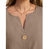 image:imageANRABESS Womens Tops 34 Sleeve V Neck Henley Shirts Dressy Casual Business Work Blouses Summer Fashion for Office DailyYellow Khaki