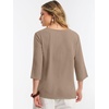 image:imageANRABESS Womens Tops 34 Sleeve V Neck Henley Shirts Dressy Casual Business Work Blouses Summer Fashion for Office DailyYellow Khaki