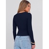image:imageANRABESS Long Sleeve Crop Top for Women Scoop Neck Ribbed Shirts  Fitted TShirts Comfy Soft Layering Clothing Casual Work Daily Wear Basic Tee Going Out Y2K Fall Fashion OutfitsNavy Blue