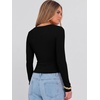 image:imageANRABESS Long Sleeve Crop Top for Women Scoop Neck Ribbed Shirts  Fitted TShirts Comfy Soft Layering Clothing Casual Work Daily Wear Basic Tee Going Out Y2K Fall Fashion OutfitsBlack