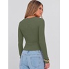image:imageANRABESS Long Sleeve Crop Top for Women Scoop Neck Ribbed Shirts  Fitted TShirts Comfy Soft Layering Clothing Casual Work Daily Wear Basic Tee Going Out Y2K Fall Fashion OutfitsArmy Green