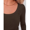 image:imageANRABESS Long Sleeve Crop Top for Women Scoop Neck Ribbed Shirts  Fitted TShirts Comfy Soft Layering Clothing Casual Work Daily Wear Basic Tee Going Out Y2K Fall Fashion OutfitsBrown
