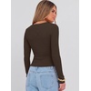 image:imageANRABESS Long Sleeve Crop Top for Women Scoop Neck Ribbed Shirts  Fitted TShirts Comfy Soft Layering Clothing Casual Work Daily Wear Basic Tee Going Out Y2K Fall Fashion OutfitsBrown