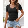 image:imageANRABESS Short Sleeve Sweaters for Women Summer V Neck Knit Top  Slim Fitted ShirtsSoft Lightweight Ribbed TeeBusiness Casual Outfits for Work OfficeGoing Out Fall ClothingBlack