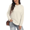 image:imageANRABESS Women Long Sleeve Quilted Pattern Sweatshirt  Lightweight Fleece Hoodie Loose Fit Crewneck Diamond Pullover TopsSoft Casual for DailySchoolOfficeFall amp WinterWhite