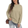 image:imageANRABESS Women Long Sleeve Quilted Pattern Sweatshirt  Lightweight Fleece Hoodie Loose Fit Crewneck Diamond Pullover TopsSoft Casual for DailySchoolOfficeFall amp WinterKhaki
