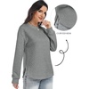 image:imageANRABESS Women Long Sleeve Quilted Pattern Sweatshirt  Lightweight Fleece Hoodie Loose Fit Crewneck Diamond Pullover TopsSoft Casual for DailySchoolOfficeFall amp WinterLight Grey