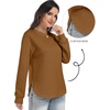 image:imageANRABESS Women Long Sleeve Quilted Pattern Sweatshirt  Lightweight Fleece Hoodie Loose Fit Crewneck Diamond Pullover TopsSoft Casual for DailySchoolOfficeFall amp WinterCaramel