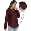 image:imageANRABESS Women Long Sleeve Quilted Pattern Sweatshirt  Lightweight Fleece Hoodie Loose Fit Crewneck Diamond Pullover TopsSoft Casual for DailySchoolOfficeFall amp WinterDeep Red
