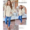 image:imageANRABESS Women Long Sleeve Quilted Pattern Sweatshirt  Lightweight Fleece Hoodie Loose Fit Crewneck Diamond Pullover TopsSoft Casual for DailySchoolOfficeFall amp WinterWhite