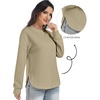 image:imageANRABESS Women Long Sleeve Quilted Pattern Sweatshirt  Lightweight Fleece Hoodie Loose Fit Crewneck Diamond Pullover TopsSoft Casual for DailySchoolOfficeFall amp WinterKhaki