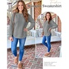 image:imageANRABESS Women Long Sleeve Quilted Pattern Sweatshirt  Lightweight Fleece Hoodie Loose Fit Crewneck Diamond Pullover TopsSoft Casual for DailySchoolOfficeFall amp WinterLight Grey