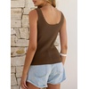 image:imageANRABESS Women Summer Sleeveless Sweaters Scoop Neck Tank Tops  Scalloped Shirts Soft Ribbed Knit Sweater Vest Slim Fit Cute Work Tee Casual Going Out Outfits Beach Vacation ClothesLight Coffee