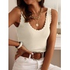 image:imageANRABESS Women Summer Sleeveless Sweaters Scoop Neck Tank Tops  Scalloped Shirts Soft Ribbed Knit Sweater Vest Slim Fit Cute Work Tee Casual Going Out Outfits Beach Vacation ClothesBeige