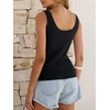 image:imageANRABESS Women Summer Sleeveless Sweaters Scoop Neck Tank Tops  Scalloped Shirts Soft Ribbed Knit Sweater Vest Slim Fit Cute Work Tee Casual Going Out Outfits Beach Vacation ClothesBlack