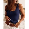 image:imageANRABESS Women Summer Sleeveless Sweaters Scoop Neck Tank Tops  Scalloped Shirts Soft Ribbed Knit Sweater Vest Slim Fit Cute Work Tee Casual Going Out Outfits Beach Vacation ClothesNavy Blue
