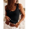 image:imageANRABESS Women Summer Sleeveless Sweaters Scoop Neck Tank Tops  Scalloped Shirts Soft Ribbed Knit Sweater Vest Slim Fit Cute Work Tee Casual Going Out Outfits Beach Vacation ClothesBlack
