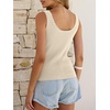 image:imageANRABESS Women Summer Sleeveless Sweaters Scoop Neck Tank Tops  Scalloped Shirts Soft Ribbed Knit Sweater Vest Slim Fit Cute Work Tee Casual Going Out Outfits Beach Vacation ClothesBeige