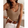 image:imageANRABESS Women Summer Sleeveless Sweaters Scoop Neck Tank Tops  Scalloped Shirts Soft Ribbed Knit Sweater Vest Slim Fit Cute Work Tee Casual Going Out Outfits Beach Vacation ClothesTan