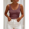 image:imageANRABESS Women Summer Sleeveless Sweaters Scoop Neck Tank Tops  Scalloped Shirts Soft Ribbed Knit Sweater Vest Slim Fit Cute Work Tee Casual Going Out Outfits Beach Vacation ClothesBrick Red