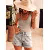 image:imageANRABESS Women Summer Sleeveless Sweaters Scoop Neck Tank Tops  Scalloped Shirts Soft Ribbed Knit Sweater Vest Slim Fit Cute Work Tee Casual Going Out Outfits Beach Vacation ClothesLight Khaki
