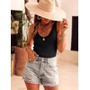 image:imageANRABESS Women Summer Sleeveless Sweaters Scoop Neck Tank Tops  Scalloped Shirts Soft Ribbed Knit Sweater Vest Slim Fit Cute Work Tee Casual Going Out Outfits Beach Vacation ClothesBlack
