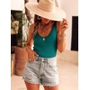 image:imageANRABESS Women Summer Sleeveless Sweaters Scoop Neck Tank Tops  Scalloped Shirts Soft Ribbed Knit Sweater Vest Slim Fit Cute Work Tee Casual Going Out Outfits Beach Vacation ClothesGreen