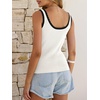 image:imageANRABESS Women Summer Sleeveless Sweaters Scoop Neck Tank Tops  Scalloped Shirts Soft Ribbed Knit Sweater Vest Slim Fit Cute Work Tee Casual Going Out Outfits Beach Vacation ClothesWhite Black