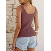 image:imageANRABESS Women Summer Sleeveless Sweaters Scoop Neck Tank Tops  Scalloped Shirts Soft Ribbed Knit Sweater Vest Slim Fit Cute Work Tee Casual Going Out Outfits Beach Vacation ClothesBrick Red