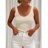 image:imageANRABESS Women Summer Sleeveless Sweaters Scoop Neck Tank Tops  Scalloped Shirts Soft Ribbed Knit Sweater Vest Slim Fit Cute Work Tee Casual Going Out Outfits Beach Vacation ClothesBeige