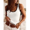 image:imageANRABESS Women Summer Sleeveless Sweaters Scoop Neck Tank Tops  Scalloped Shirts Soft Ribbed Knit Sweater Vest Slim Fit Cute Work Tee Casual Going Out Outfits Beach Vacation ClothesWhite Black