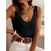 image:imageANRABESS Women Summer Sleeveless Sweaters Scoop Neck Tank Tops  Scalloped Shirts Soft Ribbed Knit Sweater Vest Slim Fit Cute Work Tee Casual Going Out Outfits Beach Vacation ClothesBlack