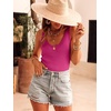 image:imageANRABESS Women Summer Sleeveless Sweaters Scoop Neck Tank Tops  Scalloped Shirts Soft Ribbed Knit Sweater Vest Slim Fit Cute Work Tee Casual Going Out Outfits Beach Vacation ClothesHot Pink