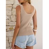 image:imageANRABESS Women Summer Sleeveless Sweaters Scoop Neck Tank Tops  Scalloped Shirts Soft Ribbed Knit Sweater Vest Slim Fit Cute Work Tee Casual Going Out Outfits Beach Vacation ClothesLight Khaki