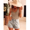 image:imageANRABESS Women Summer Sleeveless Sweaters Scoop Neck Tank Tops  Scalloped Shirts Soft Ribbed Knit Sweater Vest Slim Fit Cute Work Tee Casual Going Out Outfits Beach Vacation ClothesTan