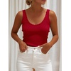 image:imageANRABESS Women Summer Sleeveless Sweaters Scoop Neck Tank Tops  Scalloped Shirts Soft Ribbed Knit Sweater Vest Slim Fit Cute Work Tee Casual Going Out Outfits Beach Vacation ClothesRed
