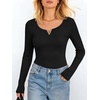image:imageANRABESS Womens Long Sleeve Scoop Neck Tops  Ribbed Knit Shirts Slim Fit VNotch Tees Stretchy Soft Breathable Fabric Fall Winter Layer Casual Work Travel Daily WearBlack