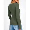 image:imageANRABESS Womens Long Sleeve Scoop Neck Tops  Ribbed Knit Shirts Slim Fit VNotch Tees Stretchy Soft Breathable Fabric Fall Winter Layer Casual Work Travel Daily WearArmy Green