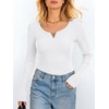 image:imageANRABESS Womens Long Sleeve Scoop Neck Tops  Ribbed Knit Shirts Slim Fit VNotch Tees Stretchy Soft Breathable Fabric Fall Winter Layer Casual Work Travel Daily WearWhite