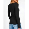 image:imageANRABESS Womens Long Sleeve Scoop Neck Tops  Ribbed Knit Shirts Slim Fit VNotch Tees Stretchy Soft Breathable Fabric Fall Winter Layer Casual Work Travel Daily WearBlack