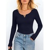 image:imageANRABESS Womens Long Sleeve Scoop Neck Tops  Ribbed Knit Shirts Slim Fit VNotch Tees Stretchy Soft Breathable Fabric Fall Winter Layer Casual Work Travel Daily WearNavy Blue
