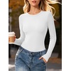 image:imageANRABESS Womens Long Sleeve Shirts Fitted Double Lined Top  Crew NeckSoft Stretchy UnderscrubY2K Cute Trendy Going Out OutfitsCasual Compression Basic TeeFall Winter Layer ClothingWhite