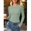 image:imageANRABESS Womens Long Sleeve Shirts Fitted Double Lined Top  Crew NeckSoft Stretchy UnderscrubY2K Cute Trendy Going Out OutfitsCasual Compression Basic TeeFall Winter Layer ClothingGreen