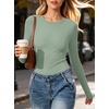 image:imageANRABESS Womens Long Sleeve Shirts Fitted Double Lined Top  Crew NeckSoft Stretchy UnderscrubY2K Cute Trendy Going Out OutfitsCasual Compression Basic TeeFall Winter Layer ClothingGreen