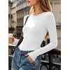image:imageANRABESS Womens Long Sleeve Shirts Fitted Double Lined Top  Crew NeckSoft Stretchy UnderscrubY2K Cute Trendy Going Out OutfitsCasual Compression Basic TeeFall Winter Layer ClothingWhite