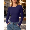 image:imageANRABESS Womens Long Sleeve Shirts Fitted Double Lined Top  Crew NeckSoft Stretchy UnderscrubY2K Cute Trendy Going Out OutfitsCasual Compression Basic TeeFall Winter Layer ClothingNavy Blue