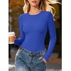 image:imageANRABESS Womens Long Sleeve Shirts Fitted Double Lined Top  Crew NeckSoft Stretchy UnderscrubY2K Cute Trendy Going Out OutfitsCasual Compression Basic TeeFall Winter Layer ClothingRoyal Blue